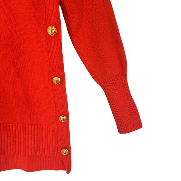 Tuckernuck 100% Wool Bexley Pullover Crewneck Gold Buttons Red Size Small - Picture 7 of 12